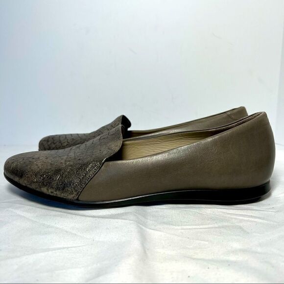 Ecco Touch Ballerina 2.0 Warm Grey Leather Flats EU40 US10 - Picture 3 of 11